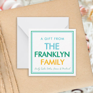 Carte De Correspondance Boîtier cadeau familial personnalisé Green Preppy