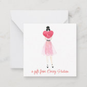 Carte De Correspondance Boîtier cadeau fille au coeur aquarelle (Devant)