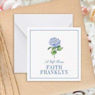 Carte De Correspondance Boîtier cadeau Hydrangea couleur d'eau personnalis