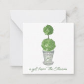 Carte De Correspondance Boîtier Cadeau Topiaire Monogrammé Aquarelle (Devant)