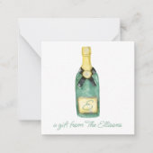 Carte De Correspondance Boîtier cadeau vin monogramme aquarelle (Devant)