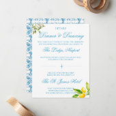 Carte De Correspondance Boîtier détail carrelage bleu style méditerranéen (Devant/Arrière en situation)