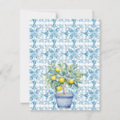 Carte De Correspondance Boîtier détail carrelage bleu style méditerranéen (Dos)