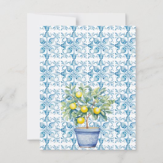 Carte De Correspondance Boîtier détail carrelage bleu style méditerranéen (Dos)