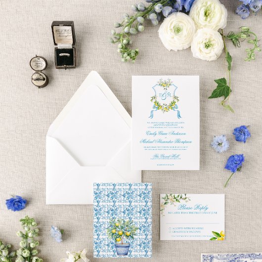 Carte De Correspondance Boîtier détail carrelage bleu style méditerranéen