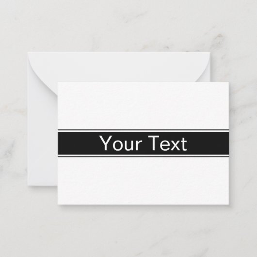 Carte De Correspondance Bold Black & White Stripe Editable Text (Devant)