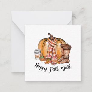 Carte De Correspondance Bon automne Y'all Boots Citrouilles