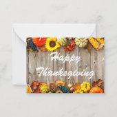 Carte De Correspondance bon thanksgiving bois rustique vacances traditionn (Devant)