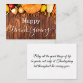 Carte De Correspondance bon thanksgiving élégant, photo de vacances modern (Devant / Derrière)