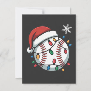 Carte De Correspondance Bonhomme de neige Baseball Noël Santa Baseball Spo