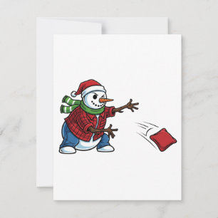 Carte De Correspondance Bonhomme de neige Cornhole Noël 2026 Fête Tailgate