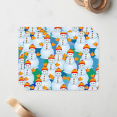 Carte De Correspondance Bonhommes de neige (Devant/Arrière en situation)