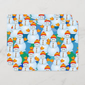 Carte De Correspondance Bonhommes de neige (Devant / Derrière)