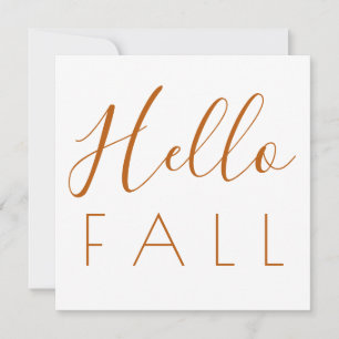 Carte De Correspondance Bonjour Automne Orange Typographie Minimaliste Aut