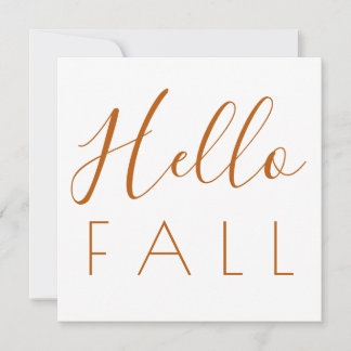 Carte De Correspondance Bonjour Automne Orange Typographie Minimaliste Aut