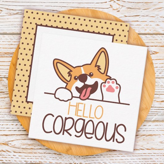 Carte De Correspondance Bonjour Corgi Chien