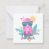 Carte De Correspondance Bonjour Été soleil et crème glacée (Devant)