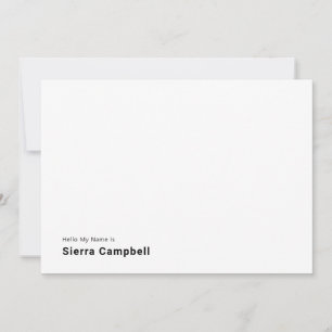 Carte De Correspondance Bonjour Je M'Appelle   Simple Personnaliser