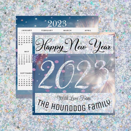 Carte De Correspondance Bonne année 2023 avec Calender Card