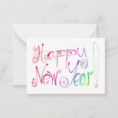 Carte De Correspondance Bonne année saluant arc-en-ciel handlettering Note (Devant)