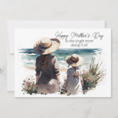 Carte De Correspondance Bonne fête des mères à la mère célibataire (Devant)