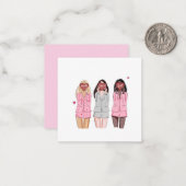 Carte De Correspondance Bonne illustration d'anniversaire filles roses (Devant/Arrière en situation)
