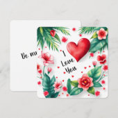 Carte De Correspondance Bonne Saint Valentin Amour (Devant / Derrière)