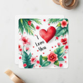 Carte De Correspondance Bonne Saint Valentin Amour (Devant/Arrière en situation)