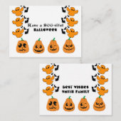 Carte De Correspondance BOO tiful Halloween Ghost Ghouls Éffrayant Funky m (Devant / Derrière)