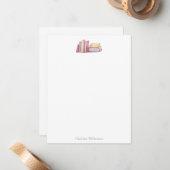 Carte De Correspondance Book Lovers Bookish Theme Personalized Stationery (Devant/Arrière en situation)