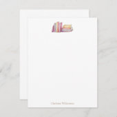 Carte De Correspondance Book Lovers Bookish Theme Personalized Stationery (Devant / Derrière)