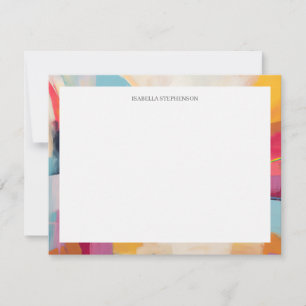 Carte De Correspondance Bordure Abstraite Moderne Colorée