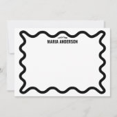 Carte De Correspondance Bordure Black Wavy personnalisée (Devant)