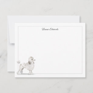 Carte De Correspondance Bordure blanche Gris Poodé Papier personnalisé