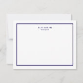 Carte De Correspondance Bordure bleu foncé moderne simple (Devant)