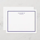 Carte De Correspondance Bordure bleu foncé moderne simple (Devant / Derrière)