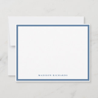 Carte De Correspondance Bordure bleu marine simple personnalisée