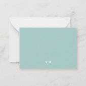 Carte De Correspondance Bordure Bleue Sarcelle Monogramme de Nom Minimalis (Dos)