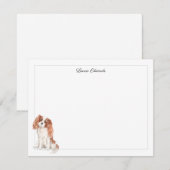 Carte De Correspondance Bordure Cavalier King Charles Espagnol Personnalis (Devant / Derrière)