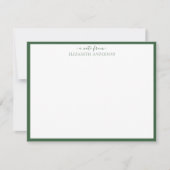 Carte De Correspondance Bordure classique Hunter Green (Devant)