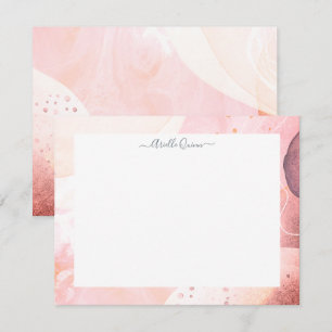 Carte De Correspondance Bordure d'aquarelle terrestre Abstraite personnali