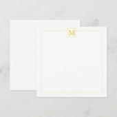 Carte De Correspondance Bordure de Carré de monogramme initial simple (Devant / Derrière)