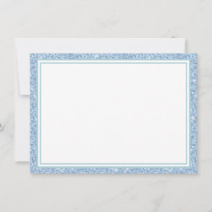 Carte De Correspondance Bordure de la Parties scintillant bleue claire sur