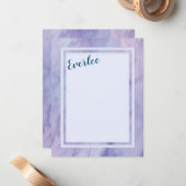 Carte De Correspondance Bordure de marbre pourpre (Devant/Arrière en situation)