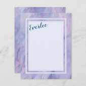 Carte De Correspondance Bordure de marbre pourpre (Devant / Derrière)