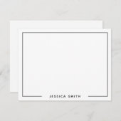 Carte De Correspondance Bordure de nom de monogramme moderne simple (Devant / Derrière)