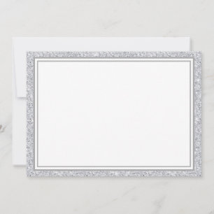 Carte De Correspondance Bordure de Parties scintillant en argent de la car