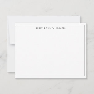 Carte De Correspondance Bordure gris argent mince simple et moderne