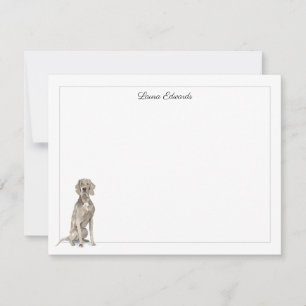 Carte De Correspondance Bordure gris Weimaraner Personnalisée