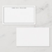 Carte De Correspondance Bordure mince classique simple professionnelle (Devant / Derrière)